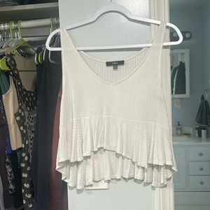 Lulus White/Cream Medium Women’s Flowy Cropped Tank Top